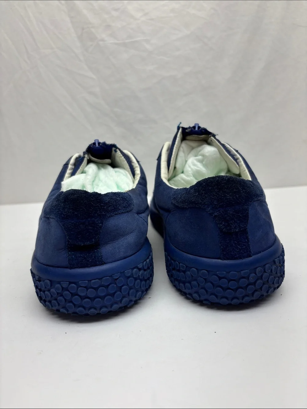 oXs Men's Zip-Front Casual Slip-On Sneakers in Blue, sz 8, box 74